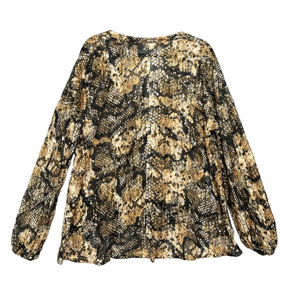 New Free People Out For The Night Long Sleeve Top in Snake Combo ~Size Small - Picture 9 of 16